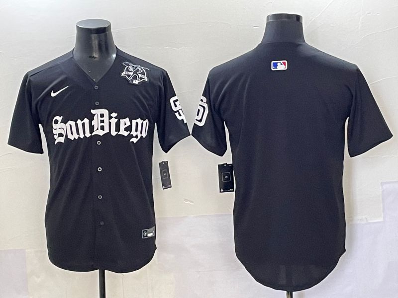 Men 2025 San Diego Padres Blank Black Five generations Joint Name Nike MLB Jersey style 3->san diego padres->MLB Jersey